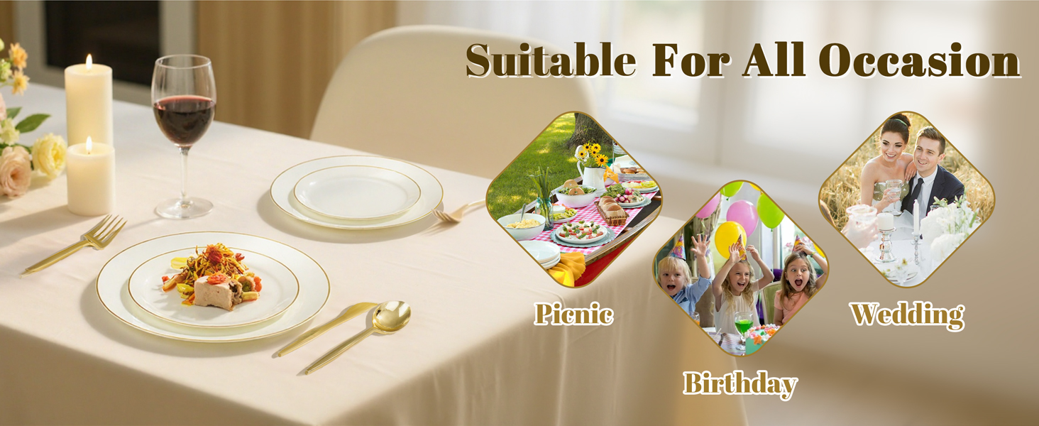 IVORY PLASTIC PLATES