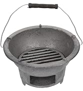 Cast Iron Charcoal Grill Japanese Tabletop BBQ Grill Mini Portable Hibachi Indoor Stove Camping B...