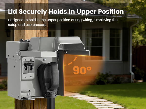 50 amp RV Outlet Box with Breaker