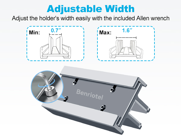 laptop stand vertical Adjustable Width with the included Allen wrench