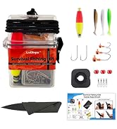 LoDinpo Mini Survival Fishing Kit Small Emergency Fishing Gear Box Pocket Fishing Tackle Travel F...
