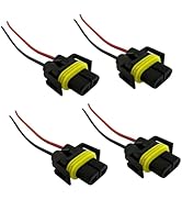 Foelony 4 PCS H8/ H9/ H11 Bulb Sockets, Female Adapter Wiring Harness Sockets Wire Connector, Wat...