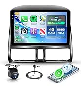 4+128G Android 15 Car Stereo Radio for Honda CRV 2002-2006 with Wireless Carplay Android Auto, 9’...