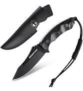 Mossy Oak 9" Fixed Blade Knife With Leather Sheath-G10 Handle(Black)