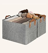 GRANNY SAYS Closet Storage Organizer Bins with Metal Frame - Large 2-Pack Storage Baskets for She...