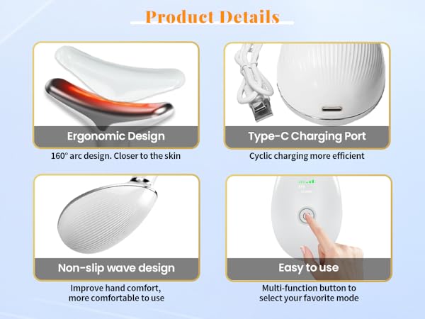 Face and Neck Massager Light Therapy
