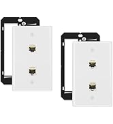 iwillink 10Gbps Ethernet Wall Plate Cat6A, 2-Port Keystone Wall Plates with Cat 6A Shielded Coupl...