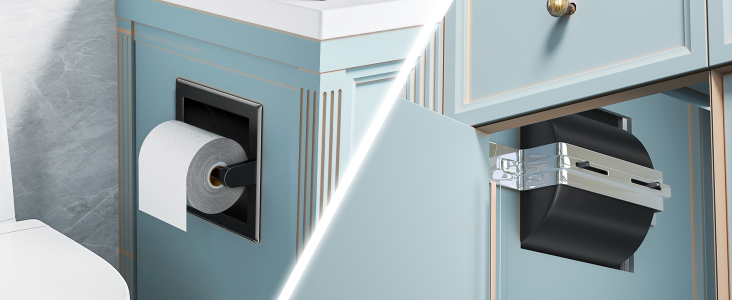 black toilet paper holder cabinet mount