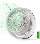 Digibond Small Desk Fan, Ultra Quite USB Fan Portable 3000mAh Rechargeable Battery Operate, High ...