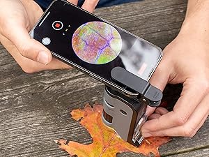 Carson microflip digiscoping, microscope phone adapter, microscope adapter, digital microscope view
