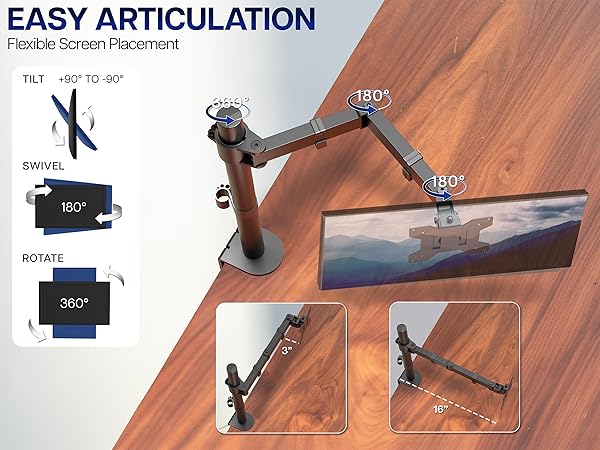 single monitor desk mount