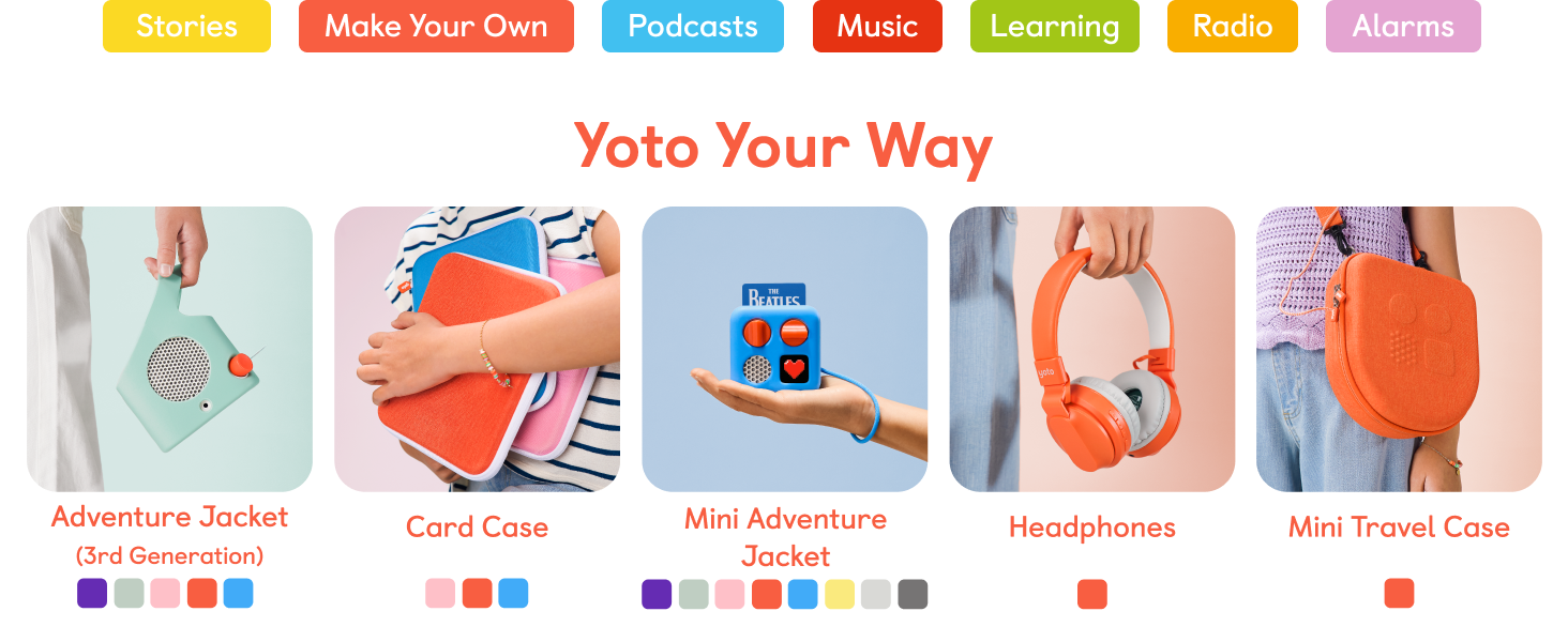childrens audio player accessories card case headphone travel case radio stories music podcast learn
