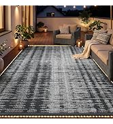 MontVoo Outdoor Rug Waterproof 6x9 ft with Strip Lights Outdoor Patio Rug Mat Reversible Plastic ...