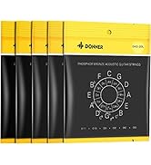 Donner Light Acoustic Guitar Strings Phosphor Bronze Coated 5 Sets of 6 Hex Steel String 11-50 DA...