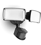 LUTEC 38W 3500 Lumen LED Motion Activated Integrated Dual-Head Floodlight Outdoor with Motion Sen...