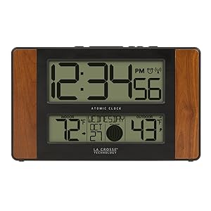 lacrosse, la crosse, 513-1417ch, calendar, tabletop, wall clock, digital, moon, temperature