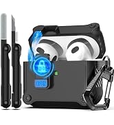 RFUNGUANGO Shockproof Hard Shell AirPods 3 Case with Secure Lock Clip and LED Visible Front - Com...