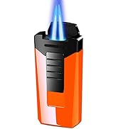 Torch Lighter, Cigar Lighter for Cigarette, Double Jet Flame Windproof Butane Lighters, Gift for ...