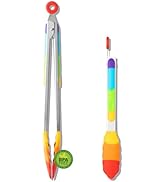 OYV Rainbow Silicone Tongs for Cooking