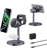 2025 New TRIBONE 3 in 1 Magsafe Wireless Charger Stand for iPhone 16 Charger, Qi2 Certified 15W W...