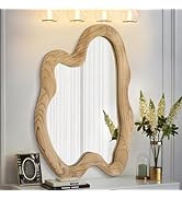 AAZZKANG Asymmetrical Wall Mirror 24"x16" Rustic Irregular Vanity Mirror Rustic Decorative Large ...