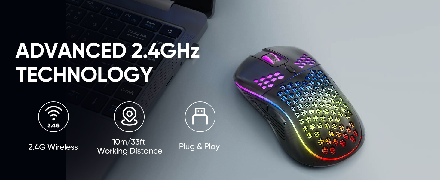 Wireless Gaming Mouse Honeycomb