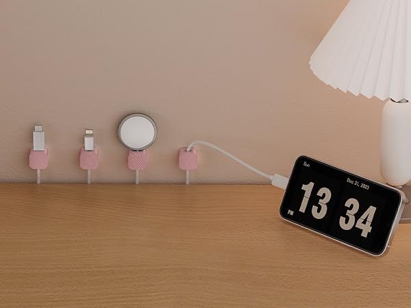 pink cable organizer clips magnetic holder wire management desk cord adhesive clips