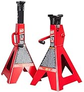 BIG RED T46202 Torin Steel Jack Stands: 6 Ton (12,000 lb) Capacity, Red, 1 Pair