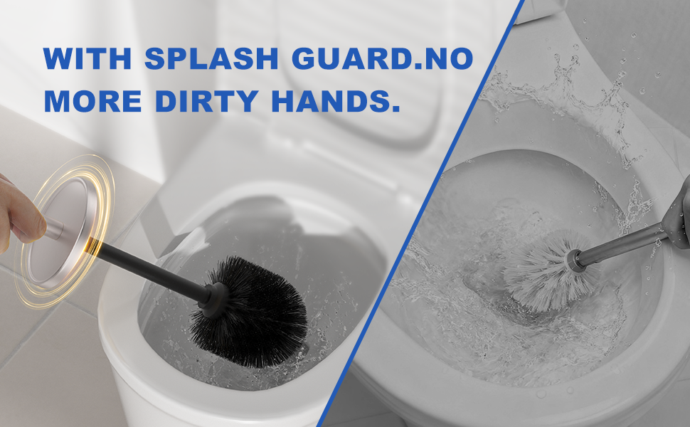 toilet bowl brush with splash guard