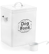 Youeon 5 Lbs Metal Dog Food Storage Container with Lid and Scoop, Airtight Dog Treat Container, F...