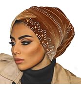 Bohend Vintage Rhinestone Turban Sleep Headwrap Wide Sparkly Sleep Turban Headband Crystal Muslim...