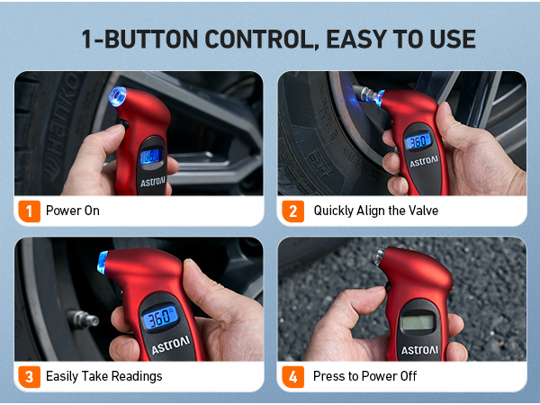 tire pressure gauge red
