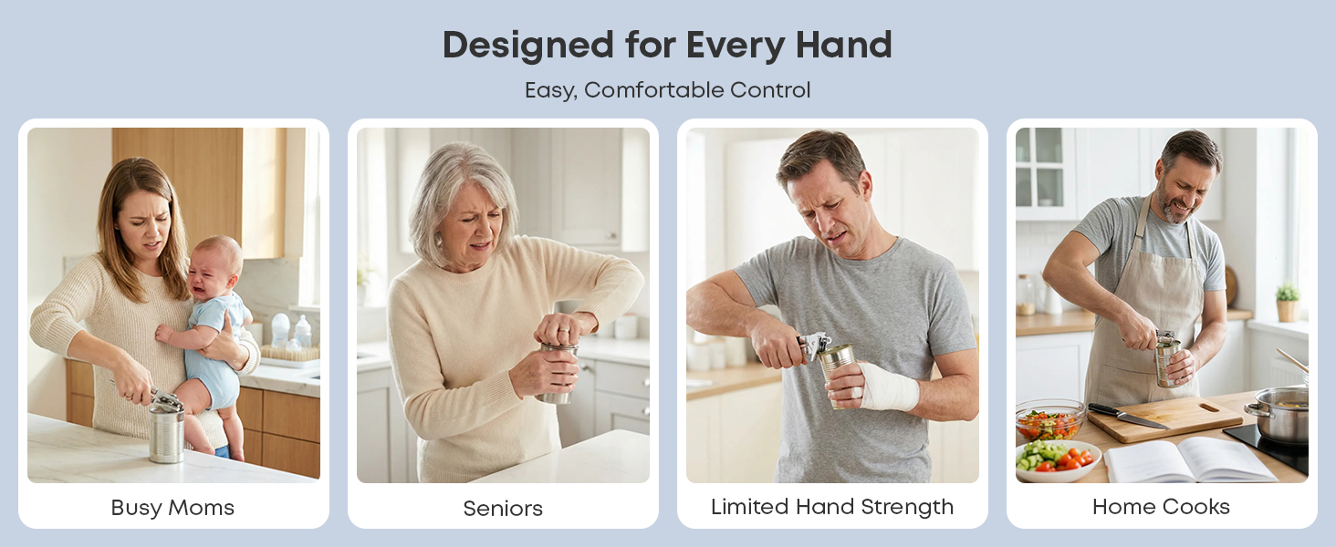 Electric Can Opener, Rechargeable Can Opener for Kitchen for Seniors with Arthritis