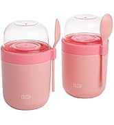 Tasty Travel Snack Cups with Spoons, On-The-Go Snacking, Divided Compartments, Great for Nuts, Ce...