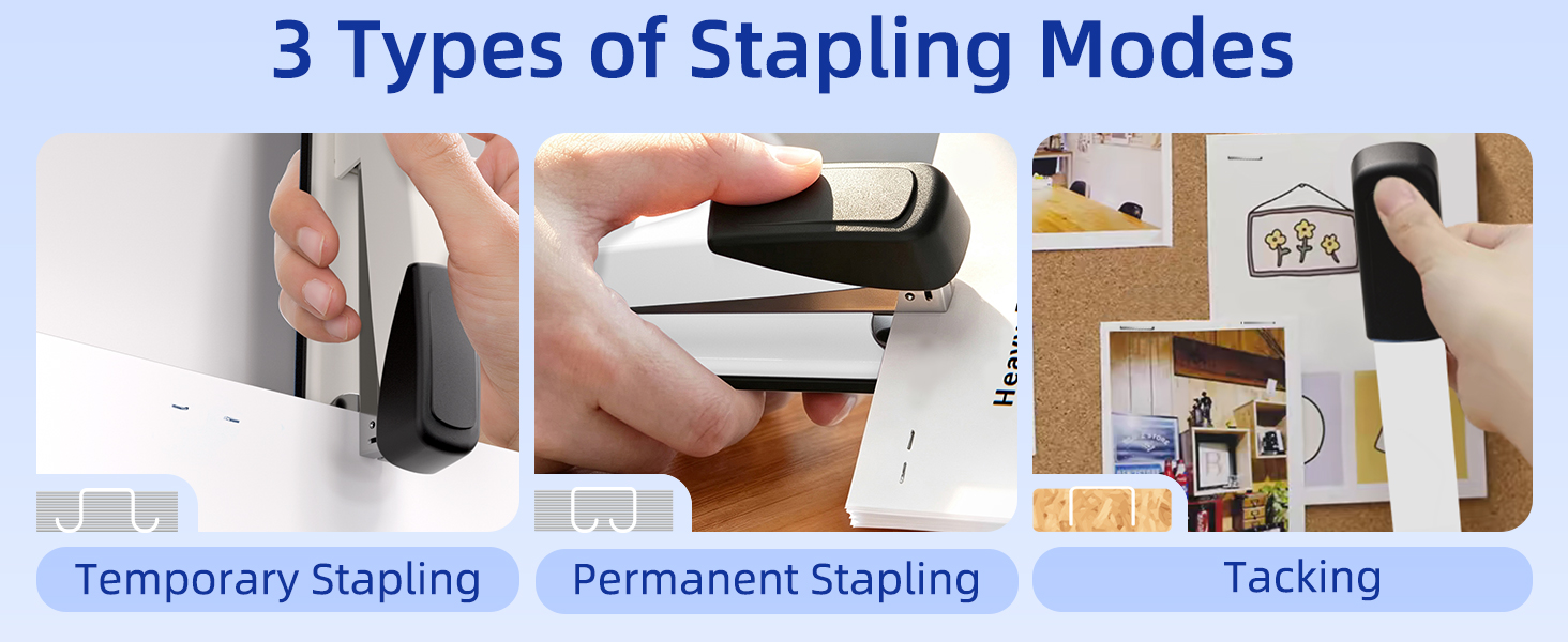 By reversing the anvil, you can switch between permanent and temporary stapling