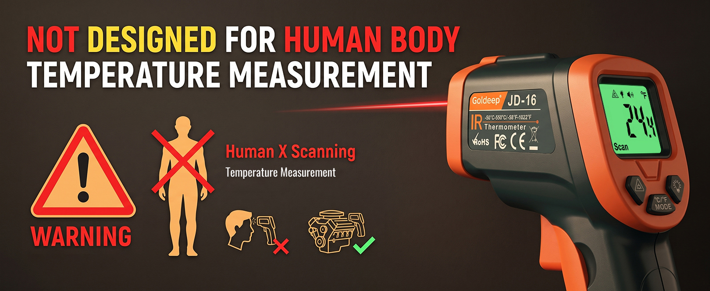Goldeep JD-16 infrared thermometer,Only for object surface testing