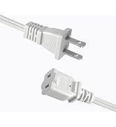 Indoor Short Extension Cord 2 Foot, Small 2 Prong Power Extension Cord 2 Ft Mini White Power Cord...