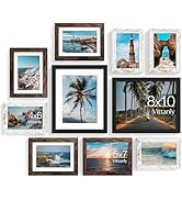 Vittanly 10 Pack Picture Frames Collage Wall Decor, Gallery Frame Set for Wall Mounting or Tablet...