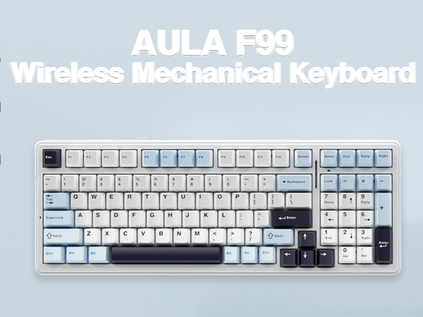 wireless mechanical keyboard gaming rgb custom creamy mechanical keyboard with numpad aula f99