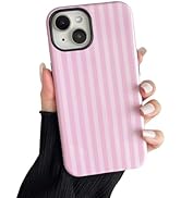 CHEDEMK Compatible with iPhone 14/15 Plus Case, Cute Fashion Aesthetic Striped Pattern Cover for ...