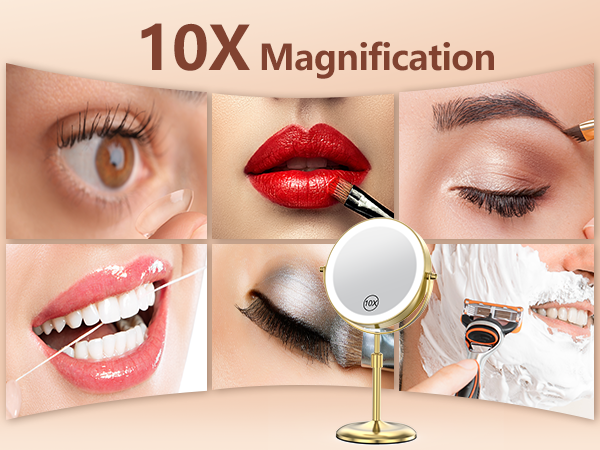 magnifying mirror with light