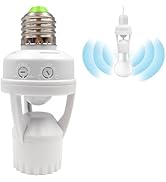 Infrared Motion Sensor Light Socket – E26 E27 Screw in Adapter for Automatic Light Control, Easy ...