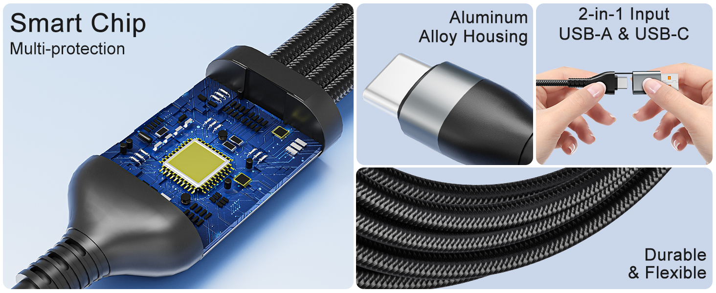 Unbreakable nylon braided 4 in 1 multi charging cable for Apple Watch