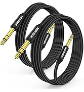 HOSONGIN 1/4 Inch TRS Instrument Cable 3.3ft 2-Pack [Nylon Braided Shielded], 1/4 in TRS Male to ...