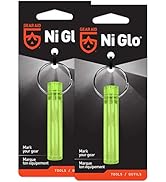 GEAR AID Ni Glo 2” UV Rechargeable Glowing Keychain, Glow-in-the-Dark Accessory for Keys, Camping...