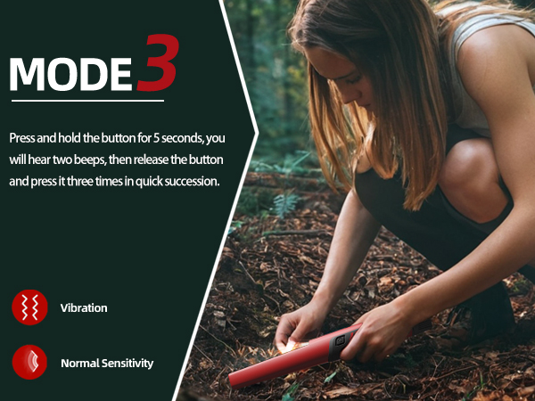 Mode 3 has normal sensitivity and vibration