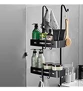 UIFER Shower Caddy Over The Door, Rustproof Aluminum Shower Caddy, Shower Door Storage Organizer ...