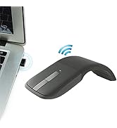 Ultra-Thin Folding Mouse 2.4G Wireless Arc Mouse 1000 DPI Universal Portable Optical Mouse with U...