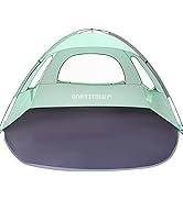 WhiteFang Beach Tent Anti-UV Portable Sun Shade Shelter for 3 Person, Extendable Floor with 3 Ven...