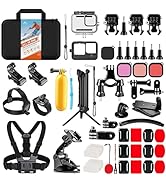 HONGDAK Action Camera Accessories Kit for GoPro Hero 12 11 10 9 Black, Waterproof Housing+Silicon...